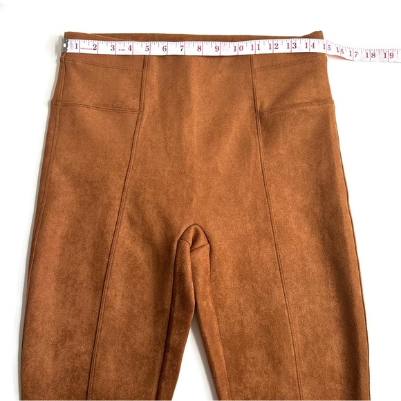 Spanx Faux Suede Leggings Pants in Rich Caramel Size Large - Picture 15 of 17